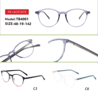 Monture de lunettes optiques en acétate TR en gros, monture de lunettes de prescription carrée et circulaire multicolore et multi-style