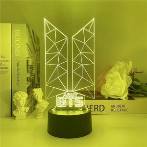 Veilleuse USB en acrylique avec logo photo du groupe BTS Bangtan Boys, merchandising pour fans, impression sérigraphiée colorée, support sur pied, Kpop - Product Image 5