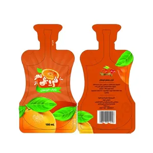Plastic Stand Up Pouch Compound Bag Standing Juice Soft Drink Packaging Aluminum Plastic Bag With Inner Straw Or Cap