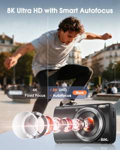 Caméra vidéo professionnelle 8K de haute qualité pour les sports d'action avec zoom numérique 16x, double écran, carte TF 256 Go - Product Image 2