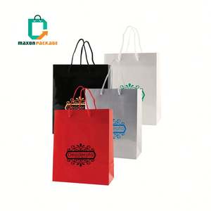 Bolsa de compras impresa personalizada con logotipo personalizado de embalaje de lujo con mango de arte blanco promocional - Product Image 5