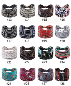 ワイドバンダナヘアスカーフ花柄アフリカンヘッドバンド女性用結び目なしスリップヘッドバンドターバンヘッドバンドヘアアクセサリー - Product Image 1