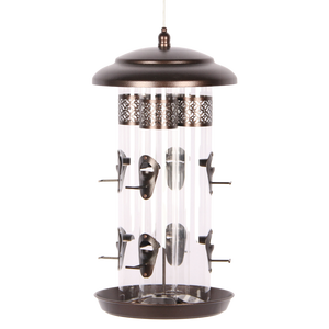 Подвесная металлическая Тройная трубчатая подвесная кормушка для птиц для смешанных семян - Product Image 1