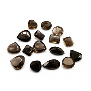 Quartz fumé facetté, pierres précieuses en vrac de formes variées - Élégance terrestre - Lot de 16 unités - Product Image 2