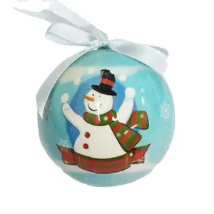 Full Color Print Foam Paper Ball Christmas Tree Hing Bauble 70mm 75mm 80mm 100mm