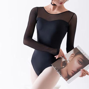 Body Latino con Scollo a V, Schiena Scoperta, Decorazioni in Strass Fai-da-Te, Abbigliamento Sexy a Maniche Lunghe per Samba, Rumba, Jazz e Salsa per Donne - Product Image 4