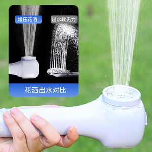 Pommeau de douche électrique portable rechargeable pour animaux de compagnie et usage domestique, en ABS blanc et violet, design multifonctionnel à corps droit - Product Image 1