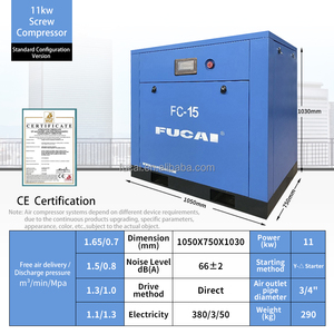 Industrie électronique 5 ans de garantie Compresseur d'air à vis 11kw <span class=keywords><strong>15</strong></span> Hp à injection d'huile de conception unique - Product Image 6