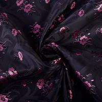 Dernier Tissu Jacquard Brocart Noir Teint Fil à Fil avec Motifs Floraux 3D Élégants, Texture 100% Polyester pour Robes Filles et Femmes JS-17582