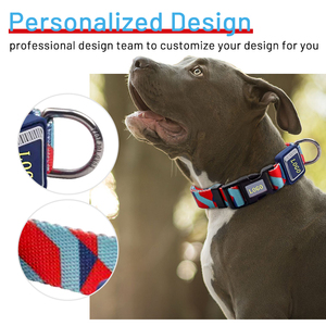 Collar de perro de poliéster con logotipo personalizado de lujo, patrón de impresión de estilo táctico ajustable, accesorio personalizado para mascotas para venta al por mayor clásico - Product Image 4
