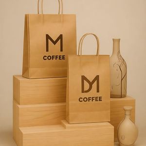 Bolsas de Regalo de Papel Ecológicas con Asa, Bolsas de Papel para Compras, Económicas, al por Mayor, para Comida y Comercio Minorista - Product Image 1