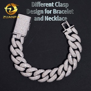 <span class=keywords><strong>Collar</strong></span> de <span class=keywords><strong>Hombre</strong></span> Moderno con Incrustaciones de Moissanita VVS, Cadena Cubana de 20 mm, Certificado GRA, Cadena Cubana de Miami de <span class=keywords><strong>Plata</strong></span> <span class=keywords><strong>925</strong></span> - Product Image 4