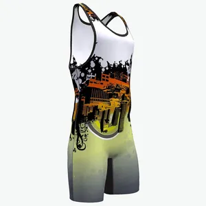 Custom High Quality Cheap Wholesale Sublimation Wrestling Gears Youth Wrestling Singlets Mens Wrestling Tights