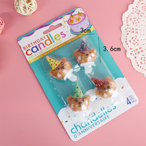 Candeline per Torta di Compleanno a Forma di Orso Cartoon, Ciambella e Fiore, Decorazioni per Feste di Compleanno all'Ingrosso - Product Image 3