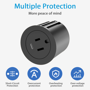 Đồ nội thất nhỏ phụ kiện mở lỗ duy nhất Vòng ổ cắm điện ổ cắm với <span class=keywords><strong>USB</strong></span> 125V đánh giá điện áp NFC mạng cắm loại - Product Image 5