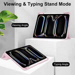 Étui transparent pour <span class=keywords><strong>tablette</strong></span> professionnelle pour iPad <span class=keywords><strong>Pro</strong></span> 13 2024 2025, housse rabattable à trois volets avec emplacement intégré pour stylet - Product Image 3