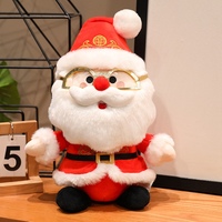 Peluche Mignonne Père Noël avec Lunettes, Poupée en Peluche Douce, Décoration de Noël pour la Maison, Cadeau de Fêtes pour Enfants