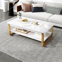 Meubles de salon modernes en marbre, table basse en acier inoxydable, tables basses de luxe