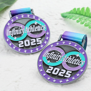 Medallas Metálicas Personalizadas de Aleación de Zinc con Estrellas 3D en Relieve, Medalla de Maratón Esmaltada, Medalla de Atletismo Infinity 2025 para Corredores - Product Image 3