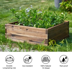 Jardinière surélevée en <span class=keywords><strong>bois</strong></span> carrée <span class=keywords><strong>pour</strong></span> légumes et fleurs, <span class=keywords><strong>bois</strong></span> naturel, portable <span class=keywords><strong>pour</strong></span> jardin extérieur - Product Image 6