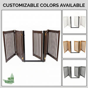 Barrière pliable en bois pour animaux <span class=keywords><strong>de</strong></span> compagnie – Clôture <span class=keywords><strong>de</strong></span> sécurité moderne et réglable pour chiens, idéale pour chambre, jardin, balcon, intérieur et extérieur - Product Image 2