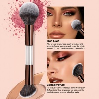 Ensemble de 13 pinceaux de maquillage professionnels, 2 éponges, poils synthétiques doux à double extrémité, manche rose doré, sans perte de poils, OEM ODM personnalisé