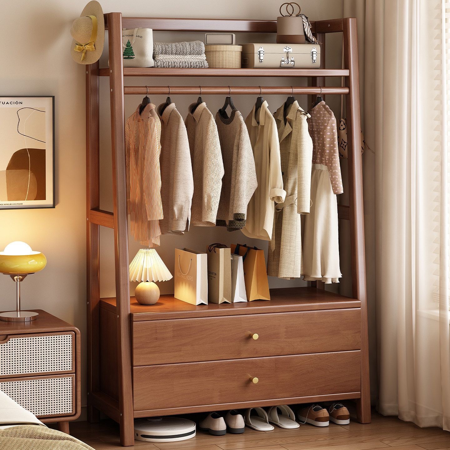 Walnut color [Double drawstring style]