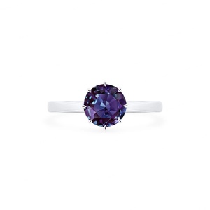 Anillo de Alejandrita en Forma de Cometa Chapado en Rodio y Relleno de Oro Amarillo de 14K, Joyería Minimalista con Piedra de Nacimiento de Junio para Bodas y Compromisos - Product Image 4