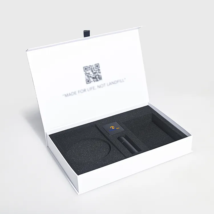 Caixa de papel magnética eco friendly, caixa de presente de papelão de eva preta fosca, embalagem personalizada de caixas de cosméticos com inserção