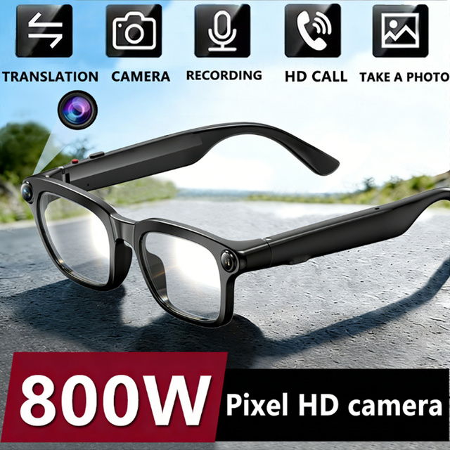 Photochromic Lenses AI Glasses 8MP Camera Smart Translation Video Recording Blue Tooth Call Men Women Drive Sunglasses Gift