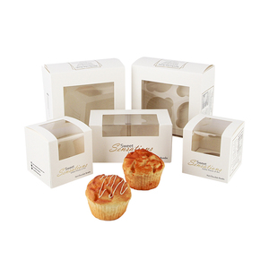 Custom colors individual single 2 4 6 12 24 hole kraft paper pop up cake packaging luxury mini cupcake boxes with window