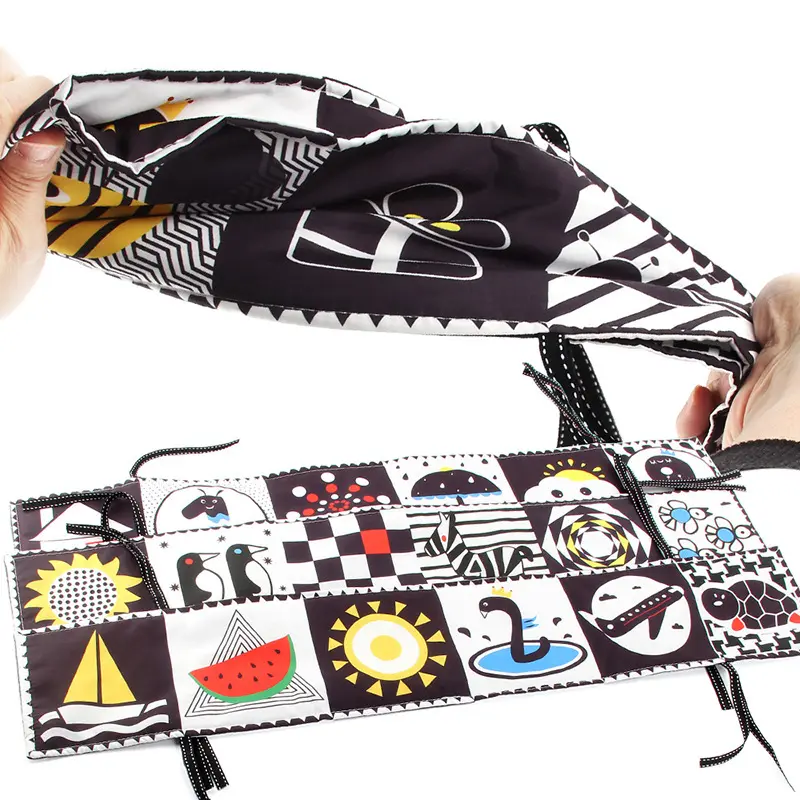 Early Education Black & White Cloth Book Soft Toy for New Born Baby Monochrome Fabric 3D Book Baby Toy