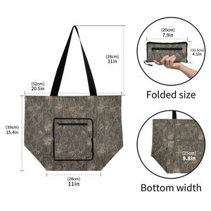 Sac fourre-tout en nylon personnalisé, sac messager camouflage, sac de shopping avec poche zippée, sac de plage, sac de voyage - Product Image 2