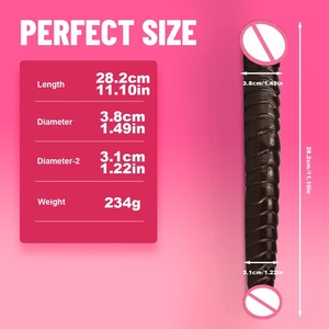 Scarletsin D-31 <span class=keywords><strong>Dildo</strong></span> de Gel Realista de Doble Cabeza de TPE con Orificio <span class=keywords><strong>Anal</strong></span> y 100% Impermeable para la Masturbación Femenina y el Orgasmo Lésbico - Product Image 6