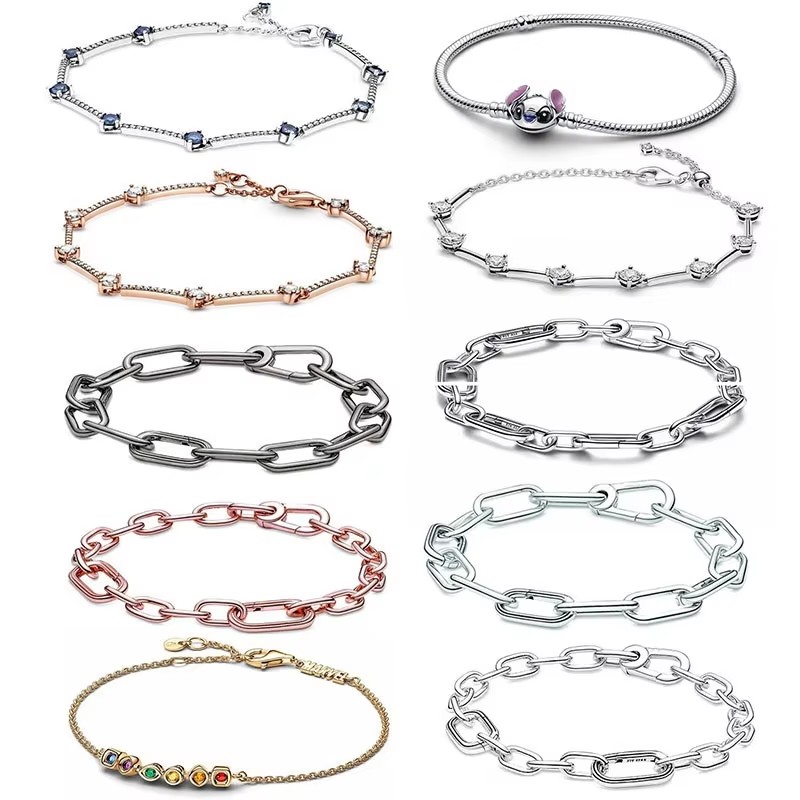 PanJia 925 Sterling Silver Tennis Bracelet with Halo Diamond - Trendy Gold Plated Fine Jewelry