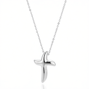 Amy Amy <b>Cross</b> Pendant Necklace Silver Plated Stainless Steel Women's Classic Religious Jewelry Gift Everyday Wearing - Product Image 3