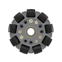 Roue omnidirectionnelle double en plastique 100 mm 14060, 18 rouleaux en caoutchouc, charge de 15 kg avec roulement central