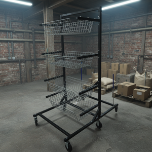 Chariot utilitaire industriel en métal robuste EVER-LEADING à 4 niveaux - Capacité de 500 lb - Étagère mobile pour l'entretien des usines et des entrepôts - Product Image 5