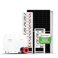Vente chaude Solis 100KW système solaire système d'onduleur solaire hybride 200KWH système de stockage de batterie pour le plan d'utilisation commerciale