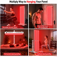Lampe de luminothérapie rouge à 9 longueurs d'onde, machine de luminothérapie LED 1060 nm, lumière infrarouge, panneau de luminothérapie rouge à 300 LED pour le visage et le corps