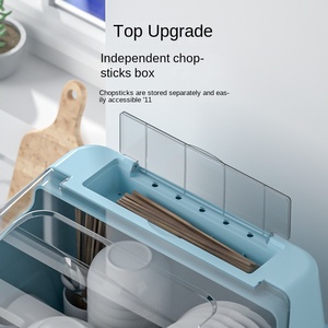 XT106-117 Design Direct Sales Boîte de <span class=keywords><strong>rangement</strong></span> en plastique anti-poussière pour couvercles de <span class=keywords><strong>vaisselle</strong></span>, avec égouttoir, pour tiroir de cuisine et armoire de cuisine - Product Image 3