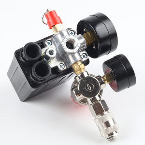 Conjunto de válvula para compresor de aire de arado 90-125 PSI, conector europeo, interruptor de cuatro orificios, dial metálico - Product Image 3