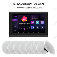 Système audio home cinéma OEM Y7 7 pouces 8x30W avec écran tactile, amplificateur mural Bluetooth, haut-parleurs de plafond, panneau de commande