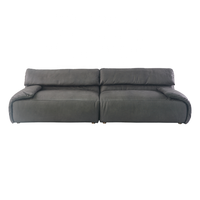 Ensemble canapé rétro personnalisé en cuir véritable grain nuage de dessus de canapé de salon villa meubles de maison canapé vintage en cuir véritable
