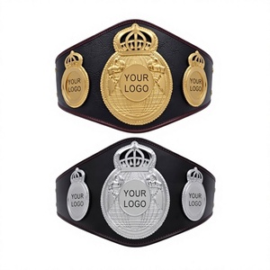 Custom Personalized Boxing Judo Taekwondo MMA Championship <b>Belt</b> Gold Silver PU Leather Breathable Unisex Durable Training - Product Image 1