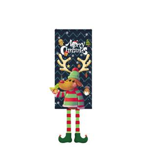Bannière de porte en tissu non tissé, motif Père Noël et Bonhomme de neige, ornement suspendu pour la décoration de la maison et des fêtes de Noël - Product Image 5