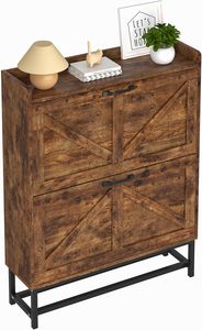 Mueble Zapatero con 2 Cajones Abatibles, Zapatero Moderno para Entrada o Pasillo, Armario Práctico para Almacenamiento de Calzado, Marrón Rústico - Product Image 6