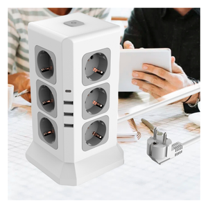 Wholesale Tower <b>Usb</b> Surge Protector Power Strip Extension Socket With <b>Usb</b> 12 EU Sockets 3 <b>USB</b> 1 TYPE-C and <b>Switch</b> - Product Image 1