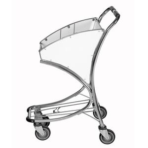 Carrito de equipaje portátil de 2 niveles con asa extraíble, estante de malla y protector transparente, construcción metálica robusta - Product Image 4