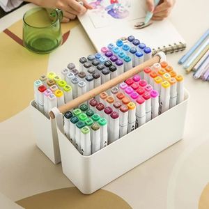 Large Portable Caddy Tote with Handle <b>Plastic</b> Craft Storage Organizer <b>Basket</b> with Adjustable Divided for Colored Pencils Makeup - Product Image 2